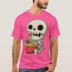 Kawaii Anime Skeleton Halloween Asian Noodles Japa T Shirt