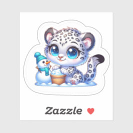 Kawaii Anime Snow Leopard Kid's Sticker Klistermärken