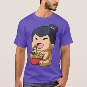 Kawaii Anime Sumo Wrestler Asian Noodles Japanska T Shirt