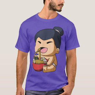 Kawaii Anime Sumo Wrestler Asian Noodles Japanska T Shirt