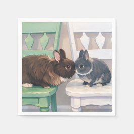Kawaii Anime Two Bunnies Napkins (50) Pappersservett