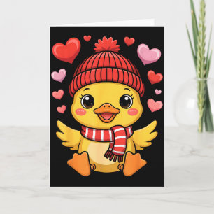Kawaii anka Alla hjärtans dag Hjärtan Vinter halsd Kort
