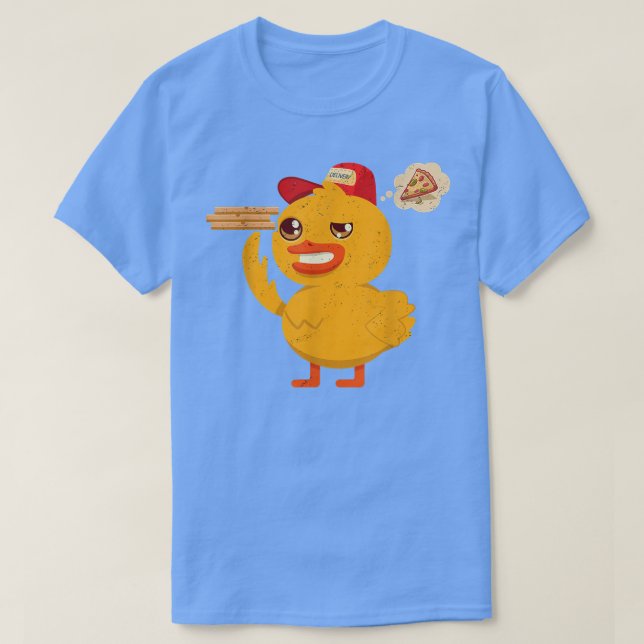 Kawaii Anka Cute Animal Pizza Delivery Funny Pizza T Shirt (Design framsida)
