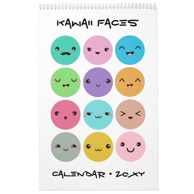 Kawaii Ansikte Kids Calendar Kalender (Omslag)