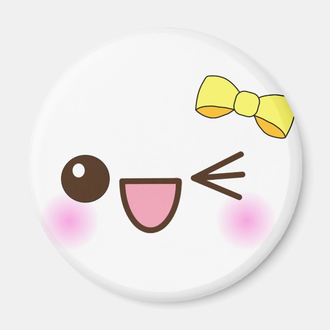 Kawaii ansikte! magnet (Framsidan)