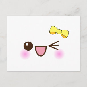 Kawaii ansikte! vykort