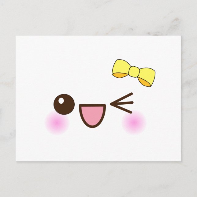 Kawaii ansikte! vykort (Framsida)