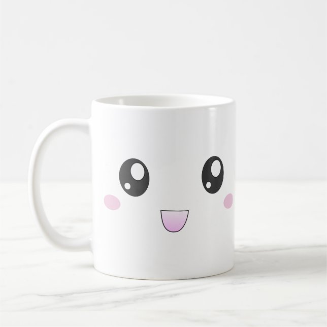 Kawaii ansiktemugg kaffemugg (Vänster)