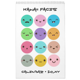 Kawaii Ansikten Barn Kalender