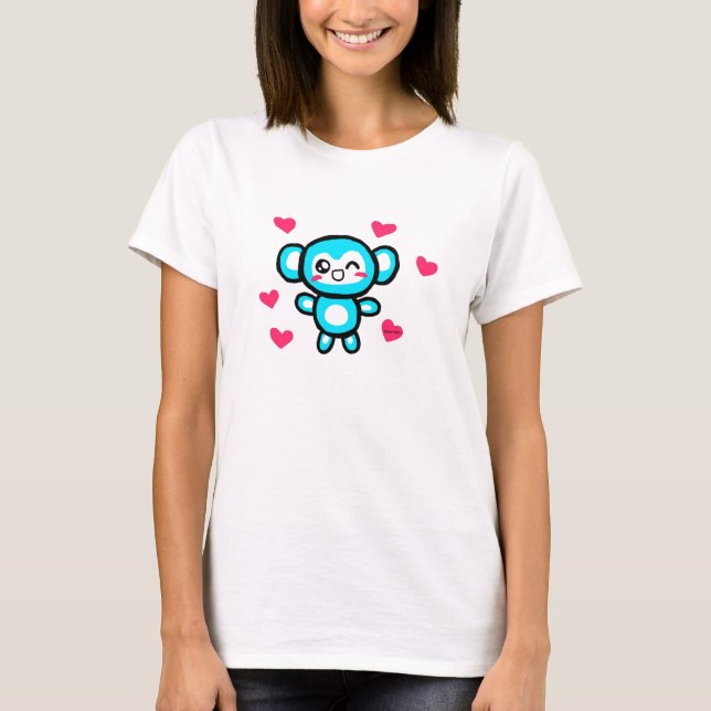 Kawaii apakvinna utslagsplats t shirt (Framsida)
