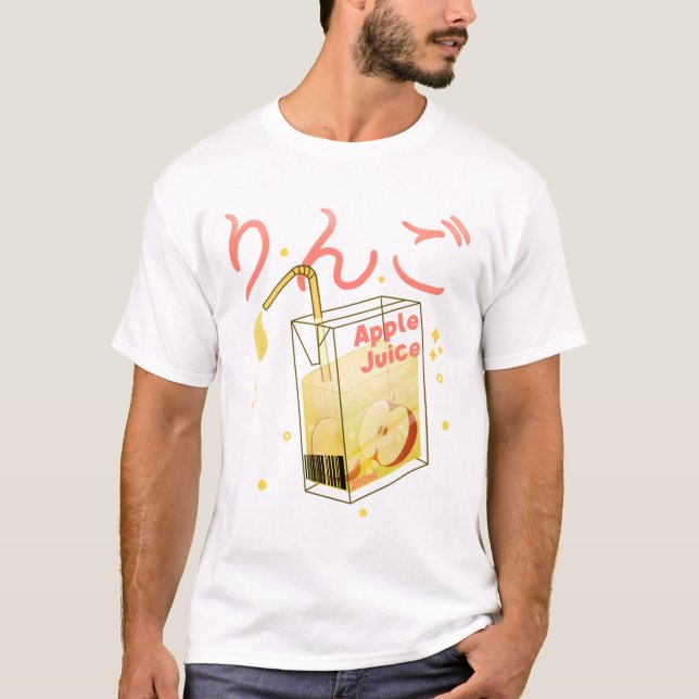 Kawaii Apple Juice T Shirt (Framsida)