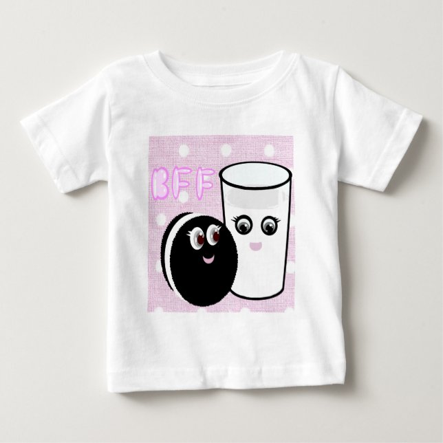 Kawaii är bästa vänner för alltid mjölk och cookie t-shirt (Framsida)