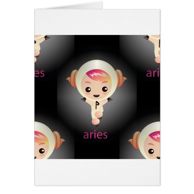 kawaii aries hälsningskort (Framsidan)