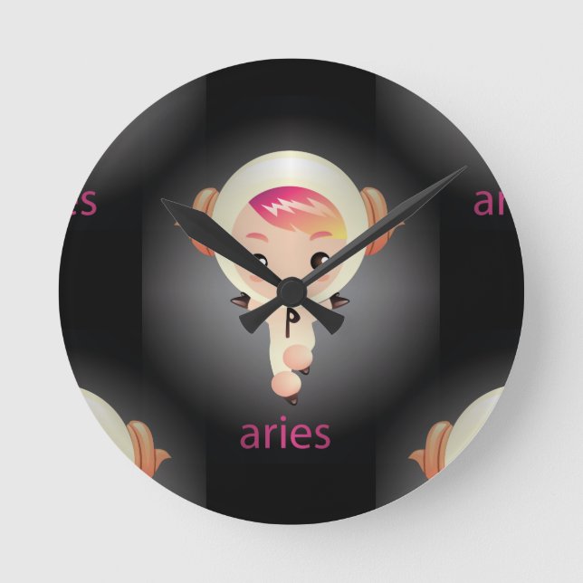 kawaii aries rund klocka (Framsida)