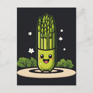 Kawaii Asparagus Vykort
