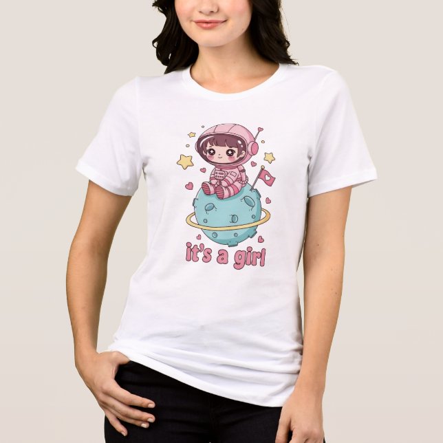 Kawaii Astronaut Det är en flicka T Shirt (Framsida)