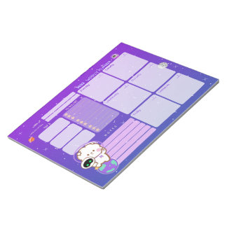 Kawaii Astronaut in Universe Weekly Planner Anteckningsblock