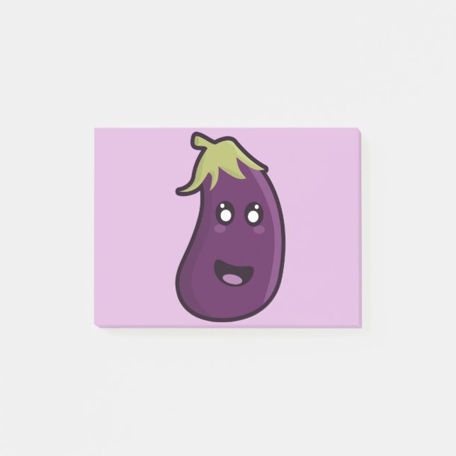 Kawaii aubergine post-it block (Framsida)
