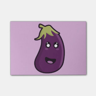 Kawaii aubergine post-it block