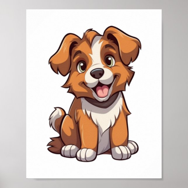 Kawaii Australian shepherd Puppy Poster (Framsidan)