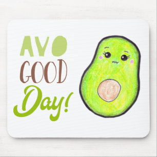 Kawaii Avocado Avo bra Day Färgpenna teckning Musmatta
