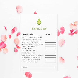 Kawaii Avocado Baby Shower-Spel Hitta Gästen
