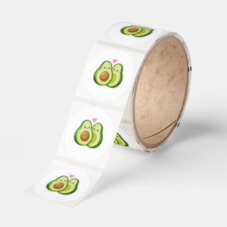 kawaii avocado couple runt klistermärke