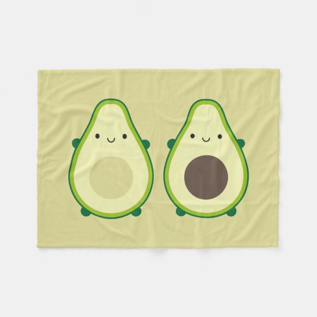 Kawaii Avocado Fleecefilt (Framsidan (Horisontell))