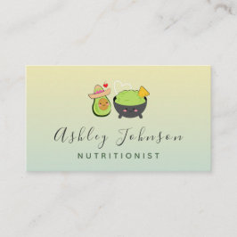 Kawaii Avocado och Guacamole Nutritionist Cute Foo Visitkort