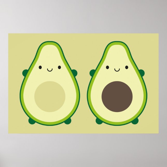 Kawaii Avocado Poster (Framsidan)
