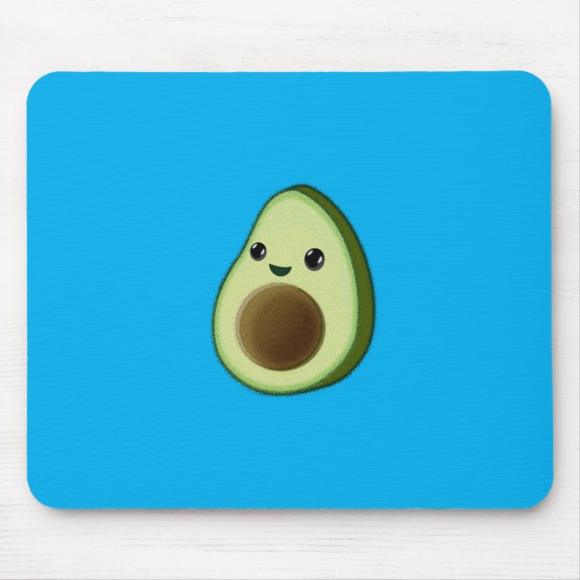 Kawaii Avocado Teckning Anpassningsbar Blue Musmatta (Framsidan)