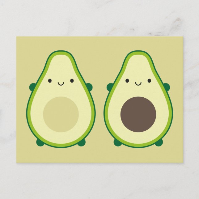 Kawaii Avocado Vykort (Framsida)