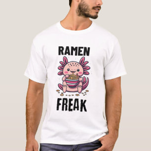 Kawaii Axalotl ätande Ramen T Shirt
