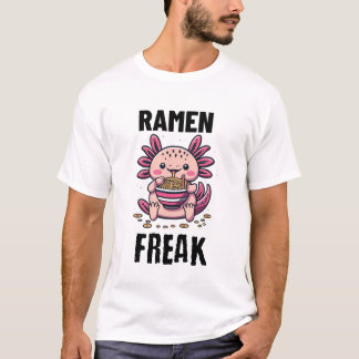 Kawaii Axalotl ätande Ramen T Shirt