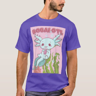 Kawaii Axolotl Boba Bubble Tea Japanese Aesthetic  T Shirt