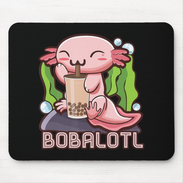 Kawaii Axolotl Cute Boba Tee Bubble Tea Anime Girl Musmatta (Framsidan)
