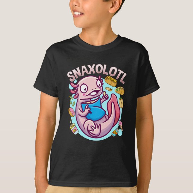 Kawaii Axolotl Cute Food Amphibian älskare T Shirt (Framsida)