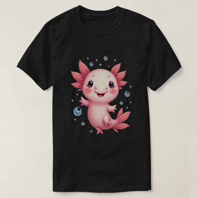 Kawaii Axolotl Cute Vatten T Shirt (Design framsida)