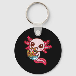 Kawaii Axolotl Eat Ramen Japansk Anime Noodles Ki Nyckelring