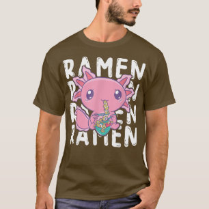 Kawaii Axolotl Eating Japansk Ramen Noodles Anime T Shirt