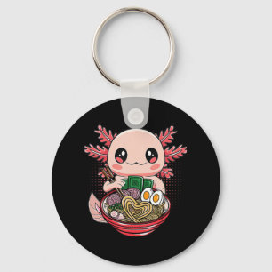 Kawaii Axolotl Eating Ramen Noodles Anime Gift Gir Nyckelring
