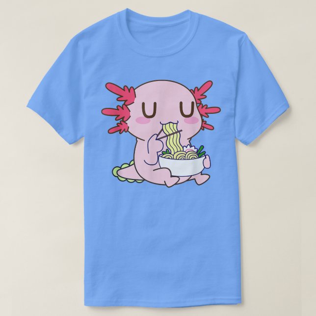 Kawaii Axolotl Eating Ramen Noodles Anime Gifts Gi T Shirt (Design framsida)