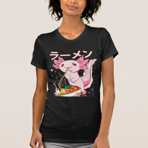 Kawaii Axolotl Eating Ramen Noodles Anime Girls Te T Shirt