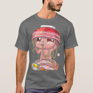 Kawaii Axolotl Eating Ramen Noodles Anime Girls Te T Shirt