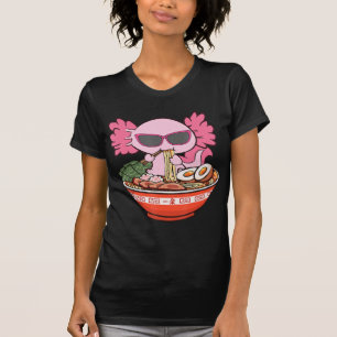 Kawaii Axolotl Eating Ramen Noodles Anime Girls Te T Shirt