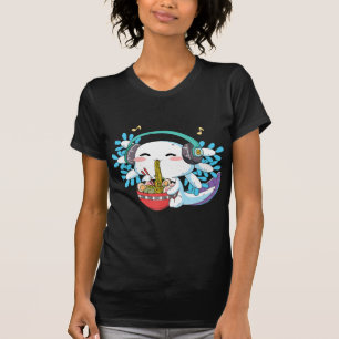 Kawaii Axolotl Eating Ramen Noodles Anime Kids Boy T Shirt