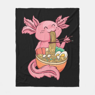 Kawaii Axolotl Eating Ramen Noodles Anime Kids Gir Fleecefilt