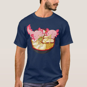 Kawaii Axolotl Eating Ramen Noodles Anime Kids Gir T Shirt