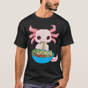 Kawaii Axolotl Eating Ramen Noodles Anime Kids Gir T Shirt