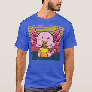 Kawaii Axolotl Eating Ramen Noodles Anime Vintage T Shirt